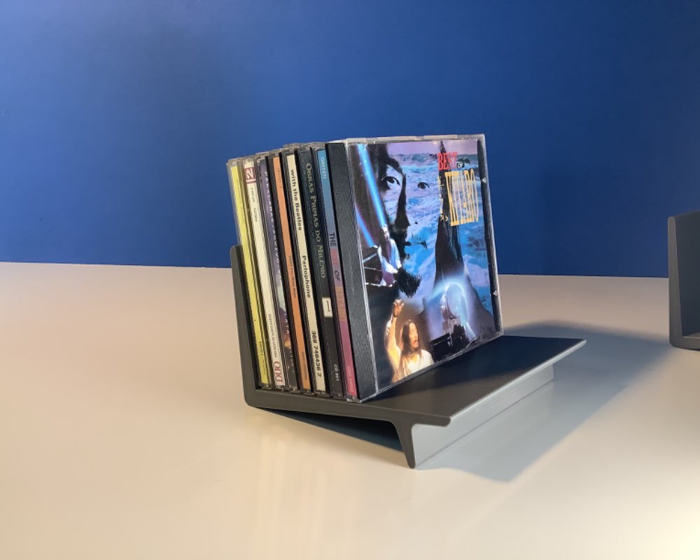 Modern green sloping cd holder