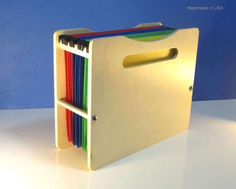 a small storage box for hanging folders